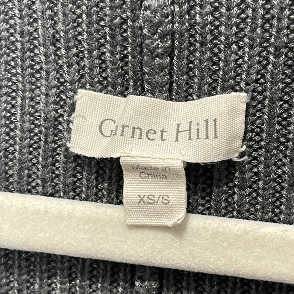 Garnet Hill Long Ribbed Grey Tencel Merino Wool Long Sleeveless Cardigan Vest S - Picture 4 of 6